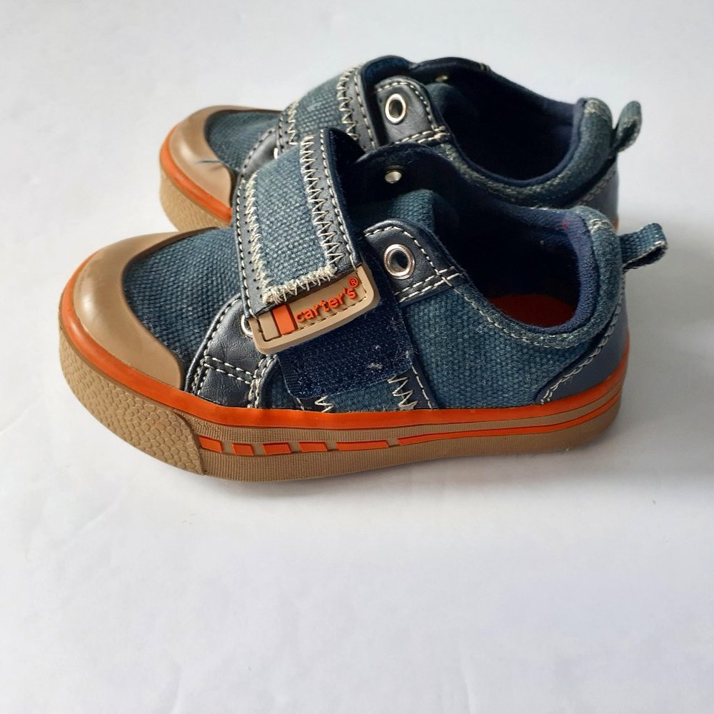 Carter's Boys Shoes Blue Denim Canvas Toddler Size 5